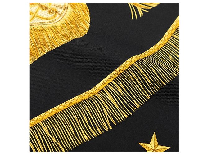 Hermès Foulard Hermes Carre 90 Poste et Cavalerie Nero - vista 5