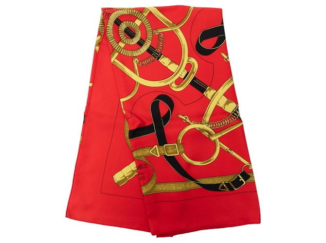 Hermès Foulard Hermes Carre 90 Eperon d'or Rosso Multicolore - vista 2