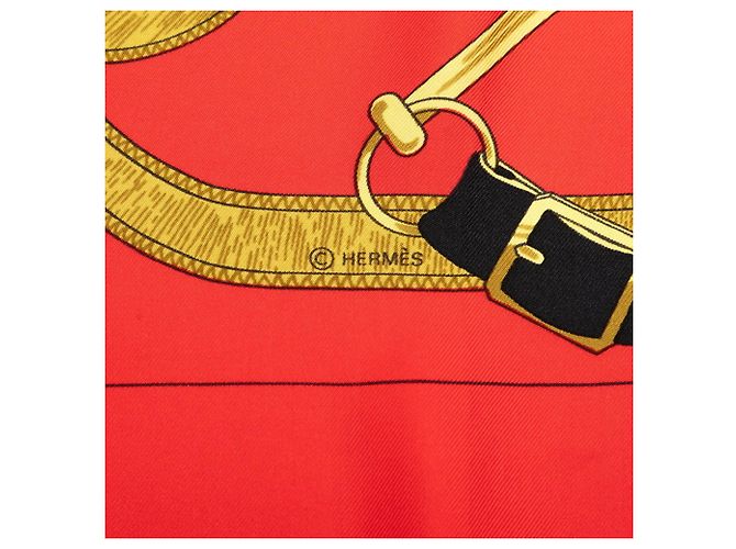 Hermès Foulard Hermes Carre 90 Eperon d'or Rosso Multicolore - vista 7
