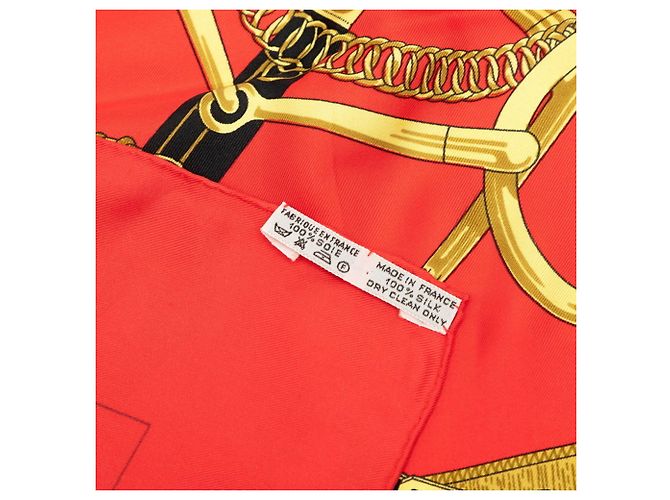 Hermès Foulard Hermes Carre 90 Eperon d'or Rosso Multicolore - vista 8