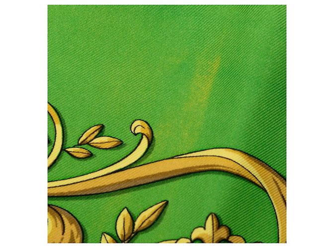 Hermès Foulard Hermes Carre 90 LA PROMENADE DE LONGCHAMPS Multicolore Verde - vista 6