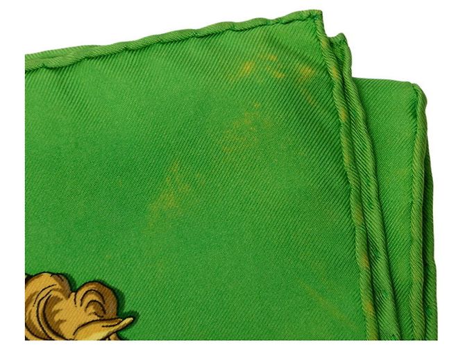Hermès Foulard Hermes Carre 90 LA PROMENADE DE LONGCHAMPS Multicolore Verde - vista 7