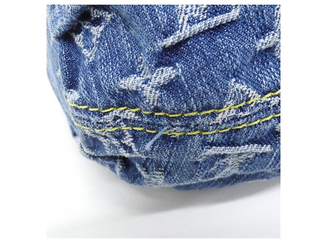 Borsa Louis Vuitton Monogram Denim Pleaty Blu - vista 3