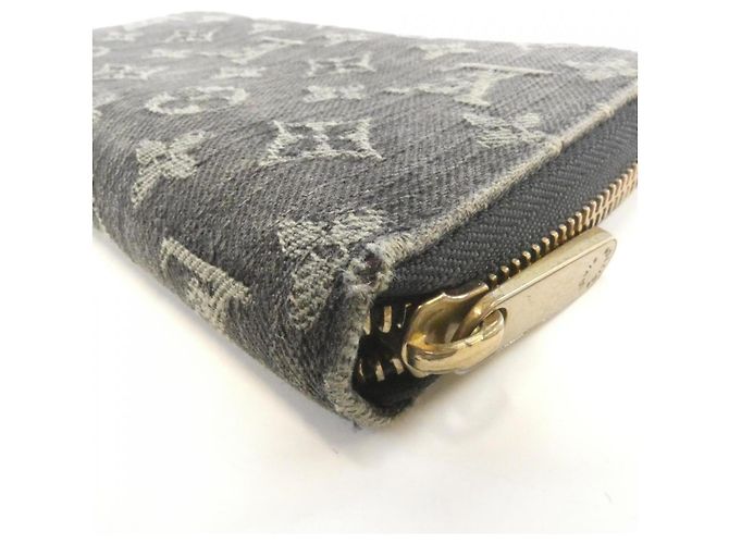 Louis Vuitton Monogram Denim Zippy Wallet Schwarz - vista 3
