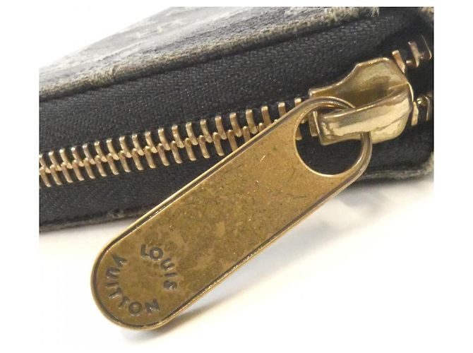 Louis Vuitton Monogram Denim Zippy Wallet Schwarz - vista 4