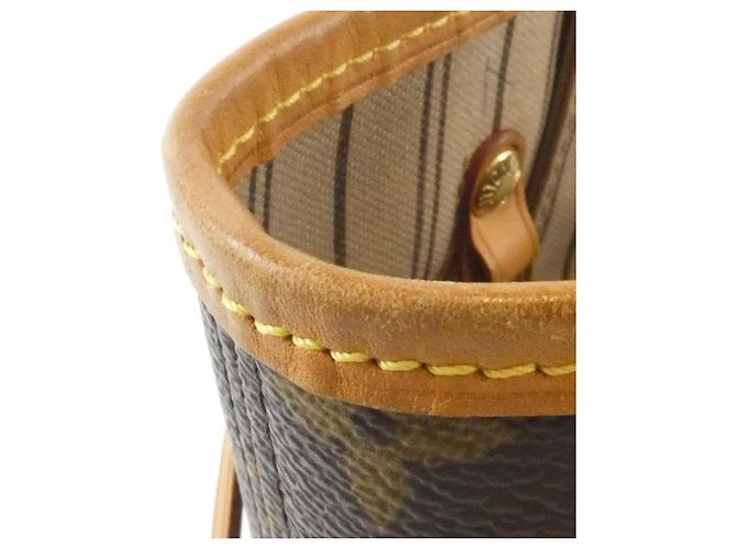 Borsa Louis Vuitton Monogram Neverfull PM Marrone - vista 5
