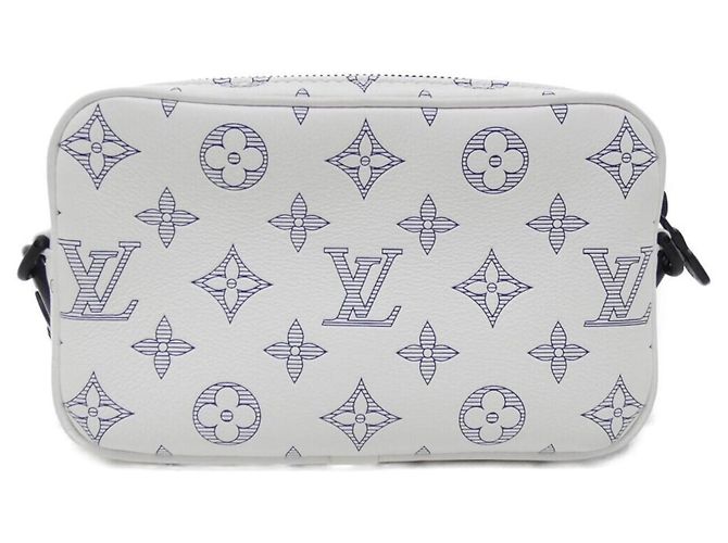 Borsa Portafoglio Portatile Louis Vuitton Monogram Shadow Alpha Bianco - vista 2