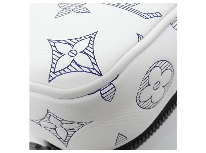 Borsa Portafoglio Portatile Louis Vuitton Monogram Shadow Alpha Bianco - vista 3