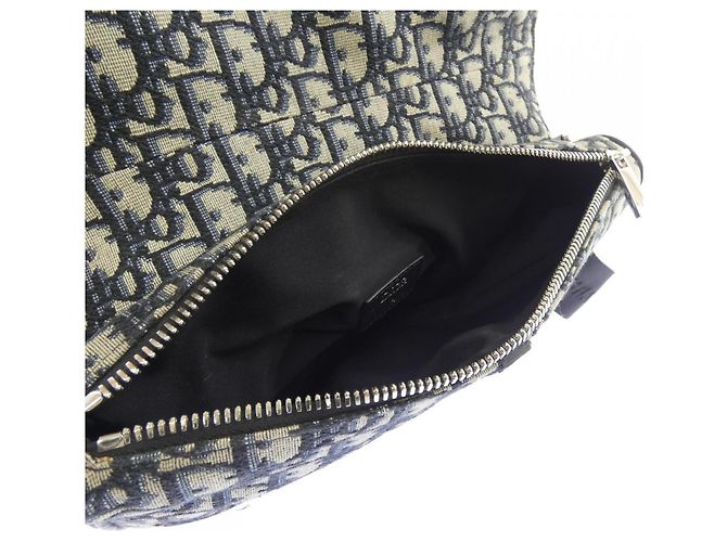 Borsa Christian Dior Dior Saddle Oblique Jacquard Nero Beige - vista 6
