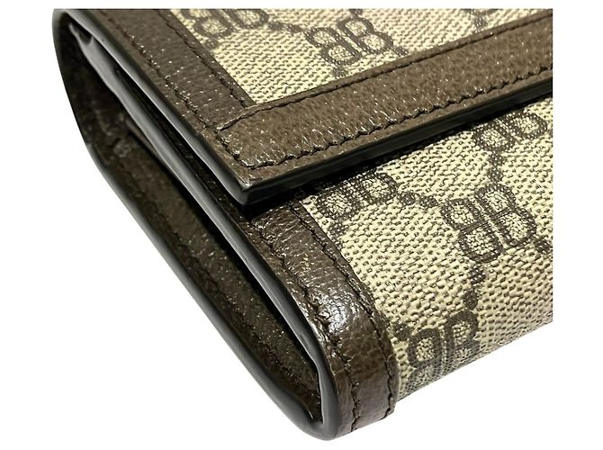 Portafoglio lungo Continental Balenciaga x Gucci Hacker Marrone Beige - vista 6
