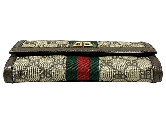 Portafoglio lungo Continental Balenciaga x Gucci Hacker Marrone Beige - vista 9