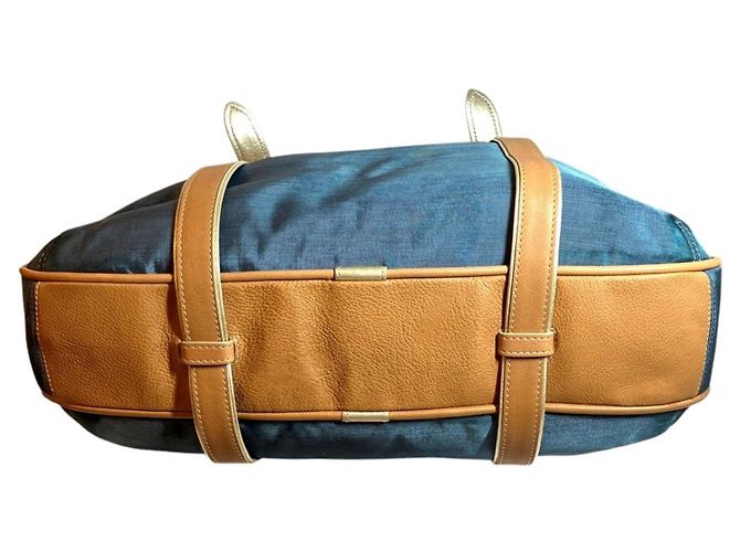Borsa Loewe Anagram blu in pelle e nylon - vista 3