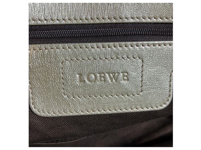 Borsa Loewe Anagram blu in pelle e nylon - vista 4