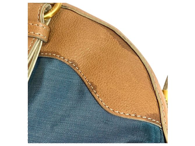 Borsa Loewe Anagram blu in pelle e nylon - vista 6
