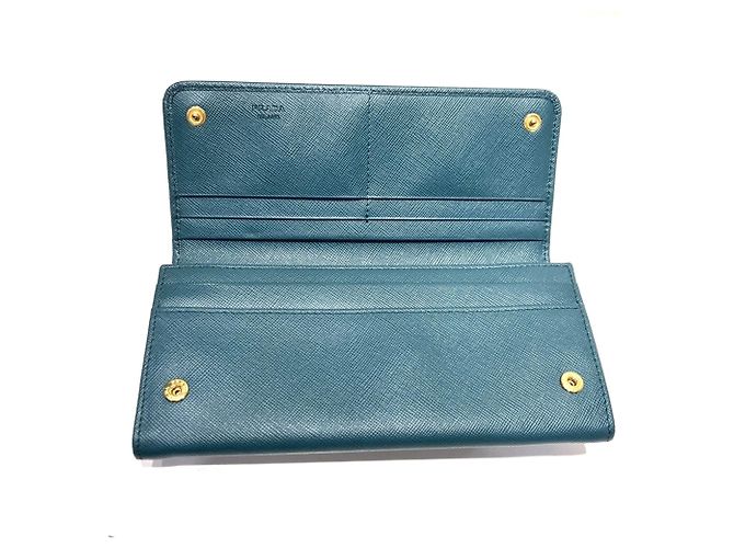 Cartera larga Prada de piel verde - vista 3