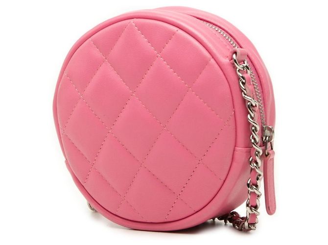 Borsa a tracolla con catena Chanel Matelassé Coco Mark Rosa - vista 2