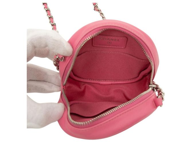 Borsa a tracolla con catena Chanel Matelassé Coco Mark Rosa - vista 4