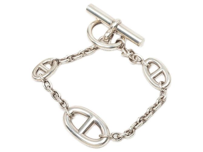 Hermès Bracciale Charm T-bar Hermes Chaine d'Ancre Farandole Argento - vista 3