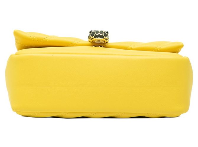 Bulgari Borsa a tracolla con catena Bvlgari Serpenti Cabochon Giallo - vista 3