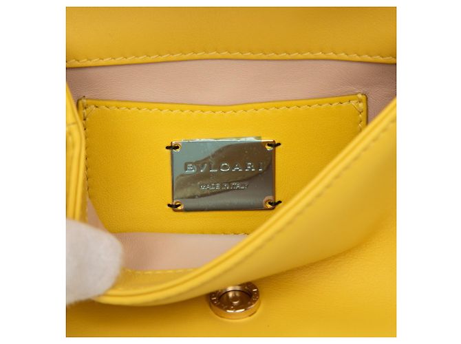 Bulgari Borsa a tracolla con catena Bvlgari Serpenti Cabochon Giallo - vista 5