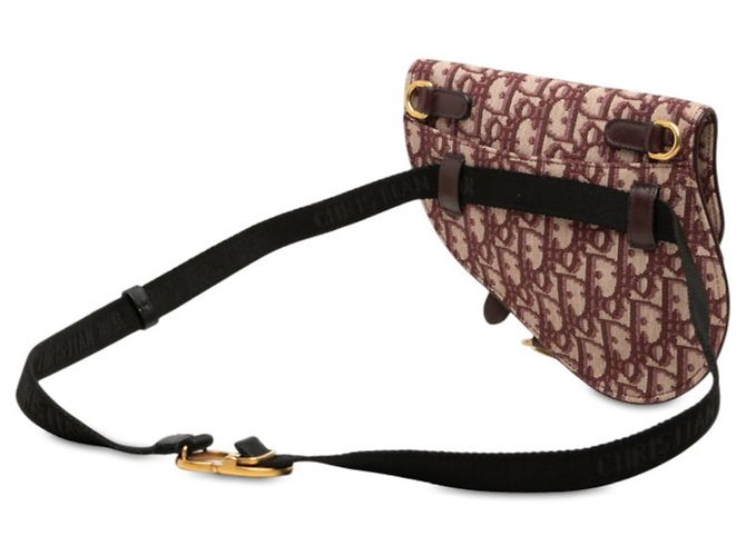 Borsa a tracolla Christian Dior Dior Oblique Trotter Saddle Rosso Beige Bordò - vista 2