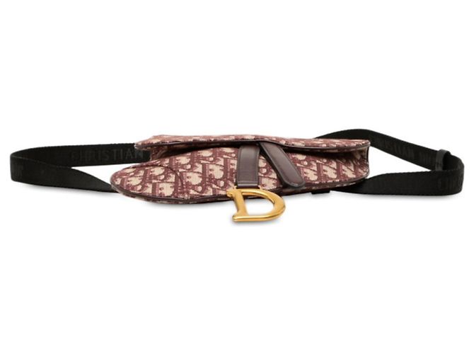Borsa a tracolla Christian Dior Dior Oblique Trotter Saddle Rosso Beige Bordò - vista 3