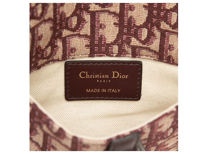 Borsa a tracolla Christian Dior Dior Oblique Trotter Saddle Rosso Beige Bordò - vista 5