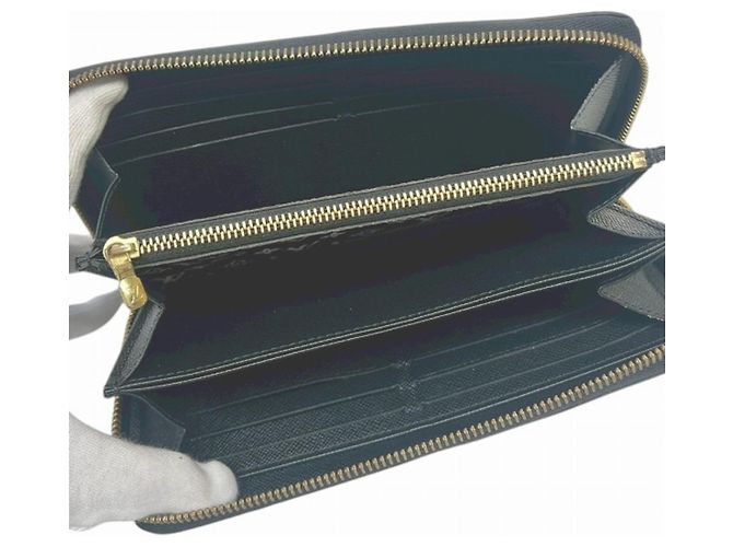 Louis Vuitton Zippy Wallet Long Monogram Giant Toile Nero - vista 7