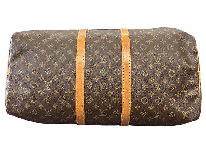 Borsa Boston Louis Vuitton Keepall 55 Bandoulière in Monogram Canvas Marrone - vista 3