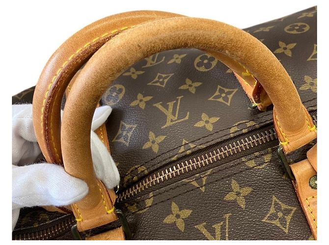 Borsa Boston Louis Vuitton Keepall 55 Bandoulière in Monogram Canvas Marrone - vista 6