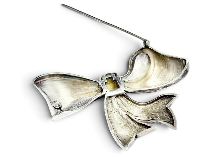 Tiffany & Co Spilla a Nastro Tiffany Vintage in Oro 18K e Argento 925 D'oro - vista 4