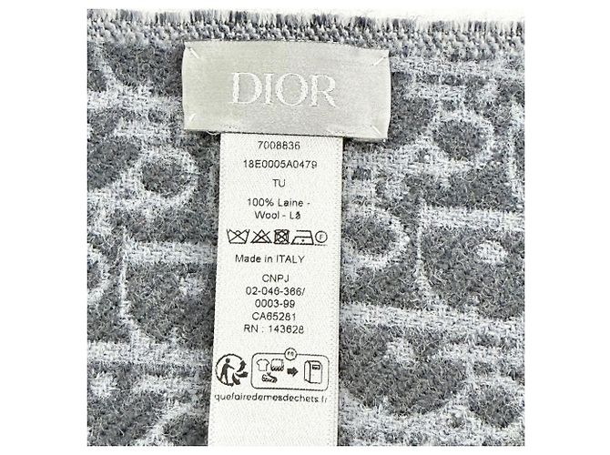 Christian Dior Dior Homme Stola 100% Wolle Grau Braun - Ansicht 6