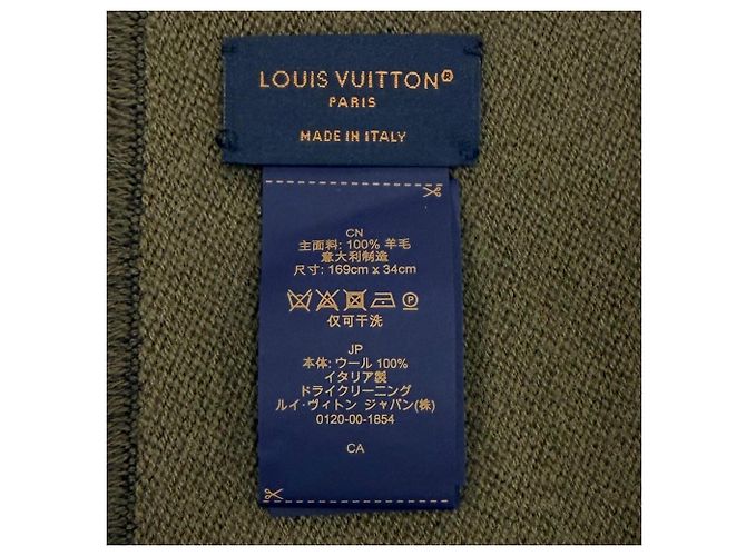 Stola in lana kaki Louis Vuitton Cachi - vista 7