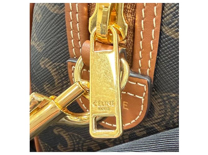 Céline Celine Small Boston Tan Triomphe 2-Way Leather Shoulder Bag - vista 11
