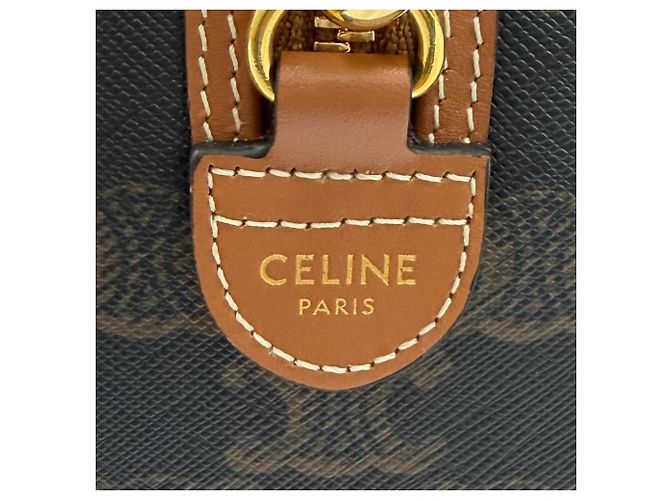 Céline Celine Small Boston Tan Triomphe 2-Way Leather Shoulder Bag - vista 13