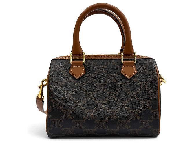 Céline Celine Small Boston Tan Triomphe 2-Way Leather Shoulder Bag - vista 4