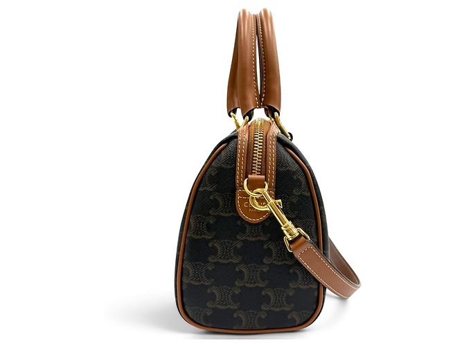 Céline Celine Small Boston Tan Triomphe 2-Way Leather Shoulder Bag - vista 5