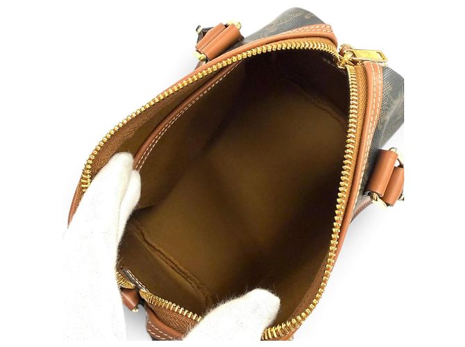 Céline Celine Small Boston Tan Triomphe 2-Way Leather Shoulder Bag - vista 7