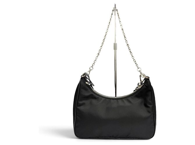 Borsa a tracolla Prada 1BH204 Re-Edition 2005 Re-Nylon con logo triangolare Nero - vista 4