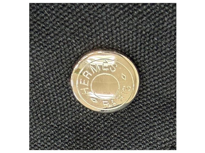 Hermès Fourre-Tout Bolsa de mão em algodão/Tote Bag Marrom Preto - vista 8