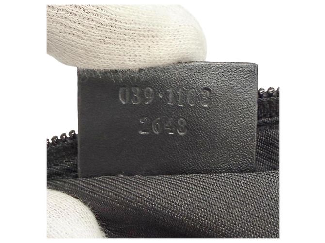 Borsa Gucci Vintage GG Canvas Leather Nero - vista 11