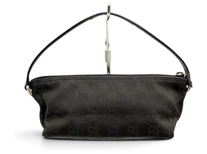 Borsa Gucci Vintage GG Canvas Leather Nero - vista 2