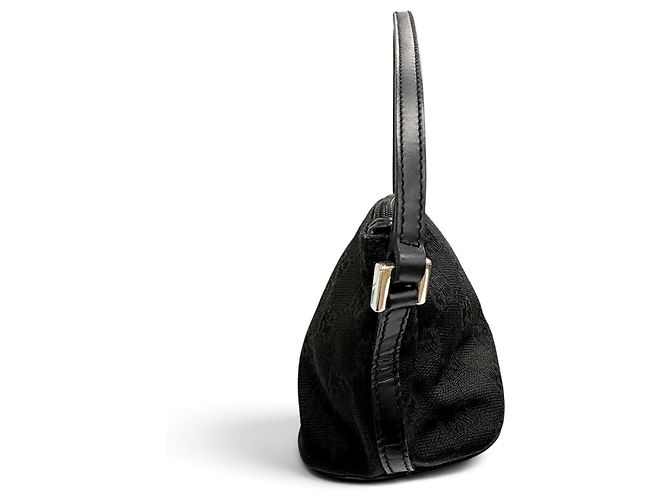 Borsa Gucci Vintage GG Canvas Leather Nero - vista 3