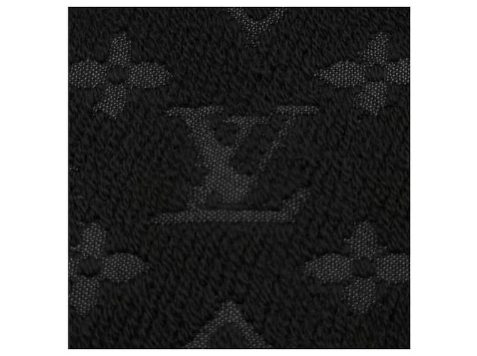 Stola in lana Monogram con frange nera Louis Vuitton Nero - vista 7