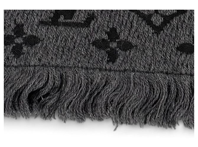 Stola Monogram in lana Louis Vuitton Marrone Nero - vista 5