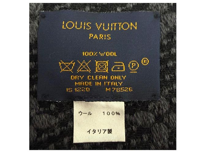 Stola Monogram in lana Louis Vuitton Marrone Nero - vista 8