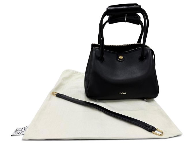 Borsa Loewe Madrid - Borsa a mano piccola in pelle morbida Nero - vista 2