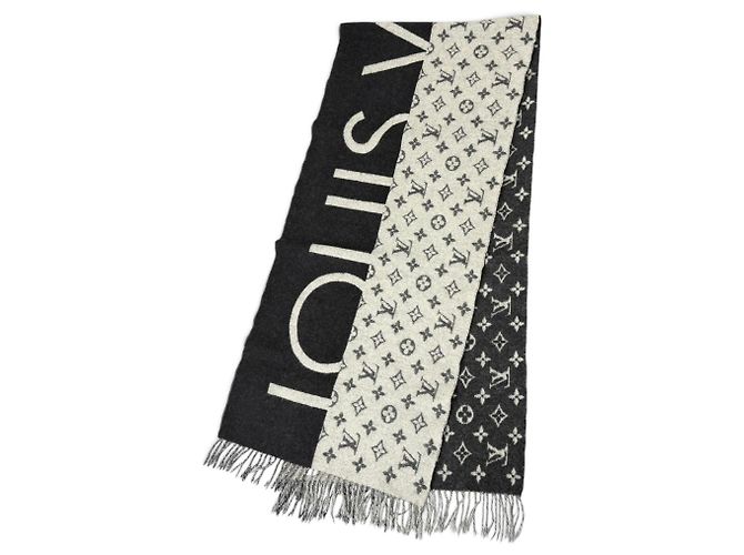 Sciarpa in cashmere Monogram con frange Louis Vuitton Marrone Nero - vista 3