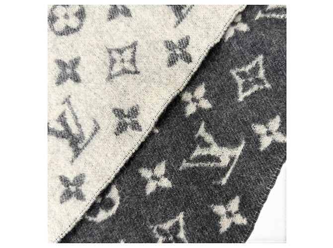 Sciarpa in cashmere Monogram con frange Louis Vuitton Marrone Nero - vista 4