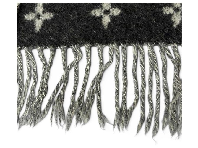Sciarpa in cashmere Monogram con frange Louis Vuitton Marrone Nero - vista 5